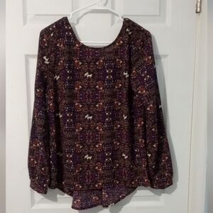 Cato Elegant Purple and Brown Blouse